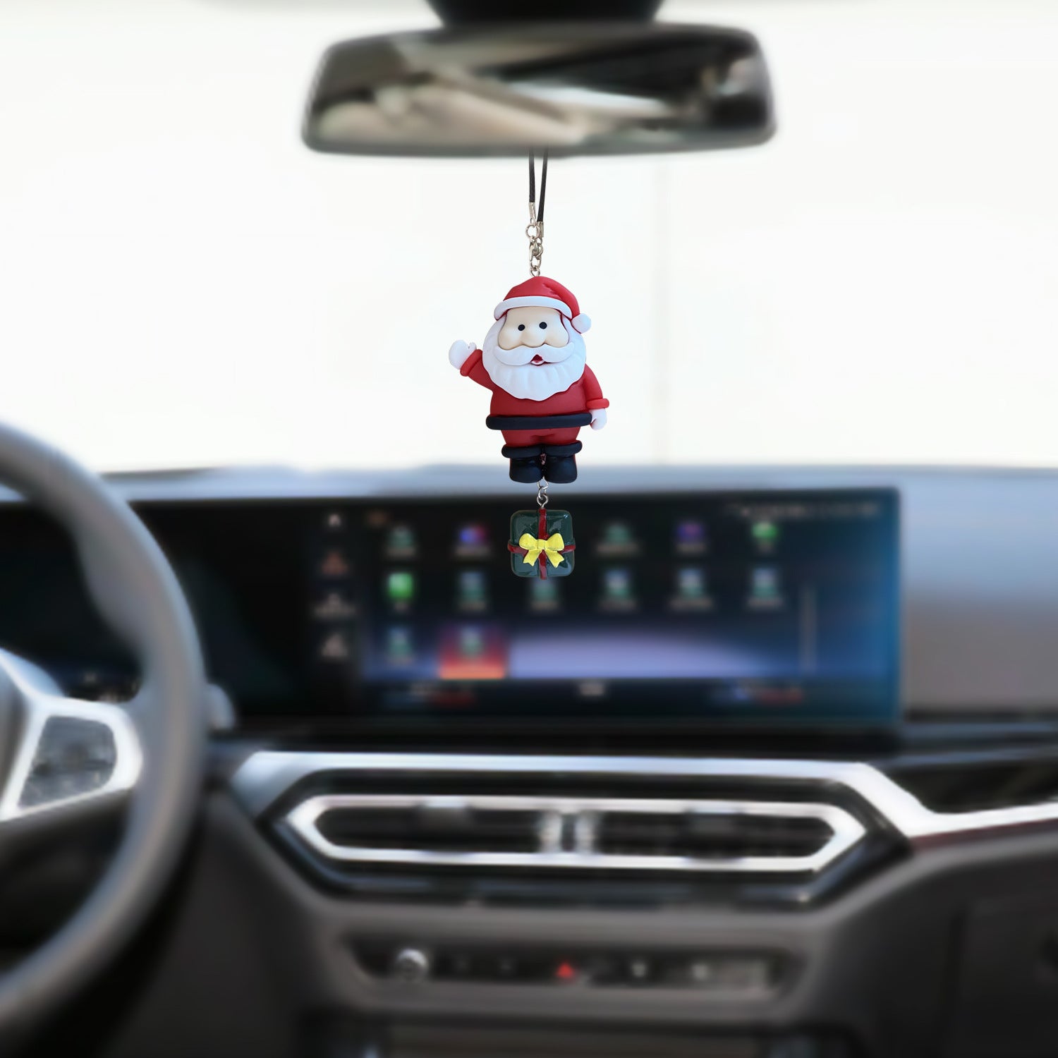 Wholesale Christmas Reindeer Snowman Car Rearview Mirror Decoration Pendant